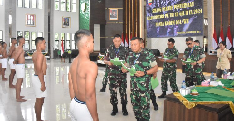 Danrem 031/WB Pmpin Sidang Parade Calon Bintara PK TNI AD Gelombang 2 TA 2024