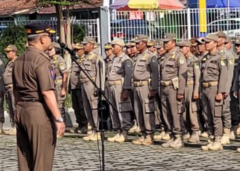 Satpol PP Banyumas Bersama Penyelenggara Pemilu, Gelar Apel Persiapan Penertiban APK