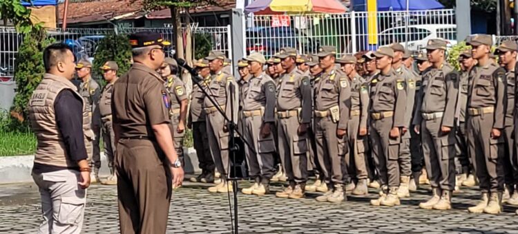 Satpol PP Banyumas Bersama Penyelenggara Pemilu, Gelar Apel Persiapan Penertiban APK