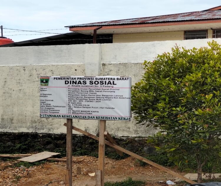 Proyek Gedung Sentra Rehabilitasi Sosial Rp.4,1 M lebih APBD Provinsi Sumbar di Aro Suka Kab Solok, Pengerjaan nya Lewat Waktu Belum Kelar, Apakah Ada Korupsi nya ?