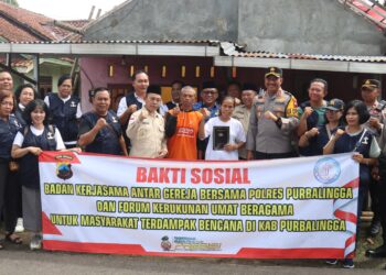 Polres PurbaIingga Bersama FKUB dan BKSAG Gelar Baksos Warga Terdampak Bencana