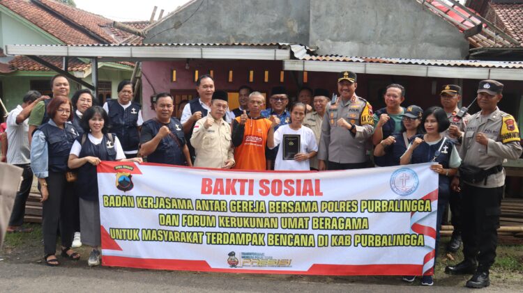 Polres PurbaIingga Bersama FKUB dan BKSAG Gelar Baksos Warga Terdampak Bencana