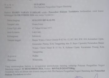 Terdakwa ST Ajukan Banding atas Putusan Hakim Dengan  Vonis 2 Tahun 6 Bulan Penjara