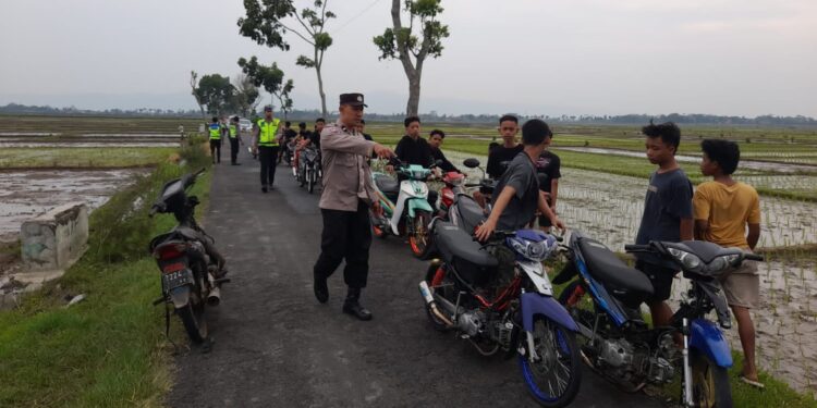 Datangi Lokasi Balap Liar, Satlantas Polres Purbalingga Amankan 14 Sepeda Motor