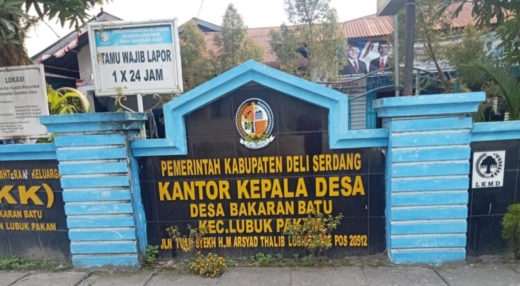 Rp.2,2 M lebih Dana Desa Thn 2023-2024 Diterima Desa Bakaran Batu Kecamatan Lubuk Pakam Kabupaten Deli Serdang, Diduga Dikorupsi Kades