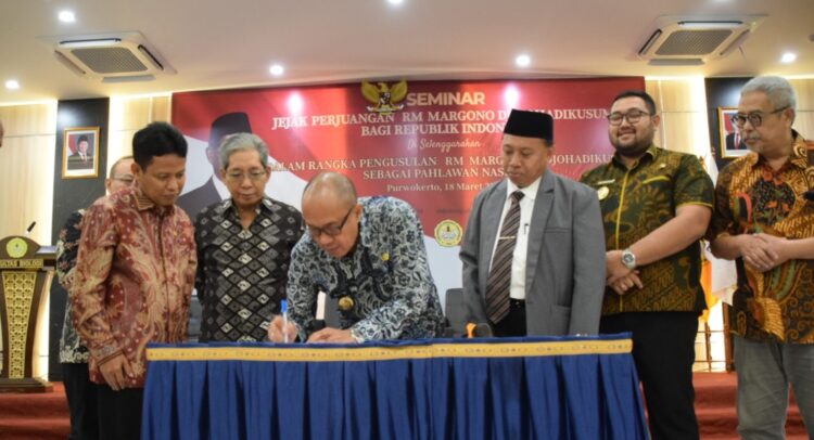 Bupati se-Barlingmascakeb Tandatangani Naskah Deklarasi Pengusulan Margono sebagai Pahlawan Nasional
