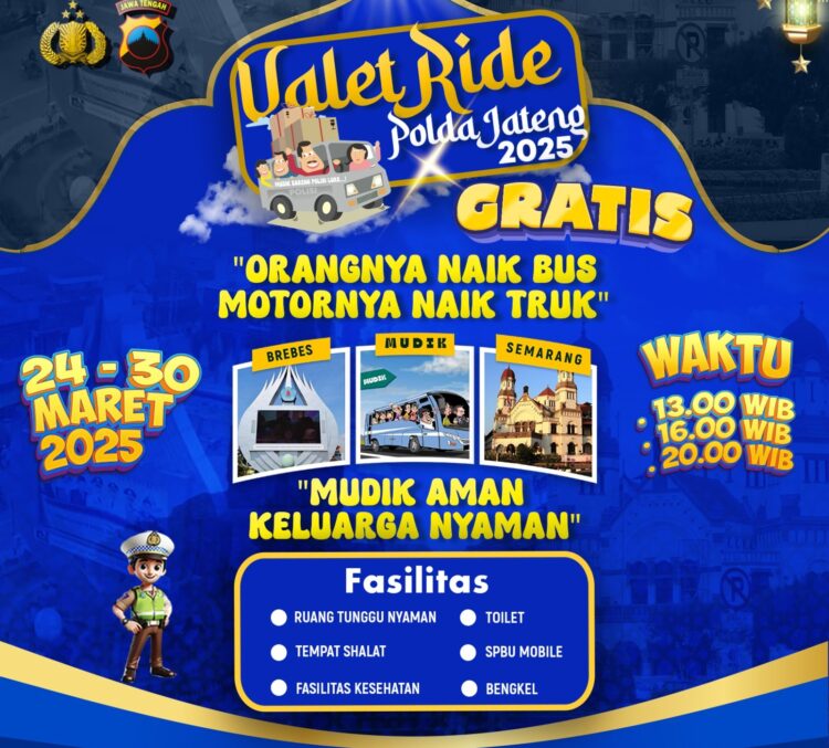Nikmati Mudik Tanpa Repot, Valet Ride Polda Jateng Siap Melayani