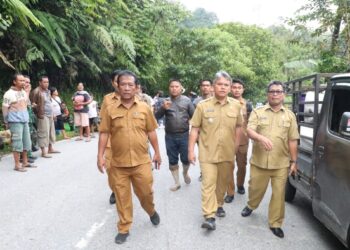 Wakil Bupati Taput Tinjau Lokasi Longsor Akibat Gempa