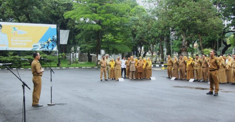 Sekda Subang Pimpin Apel Pagi,Semangat R.A.Kartini Harus Hidup Dalam Setiap Pelayanan ASN