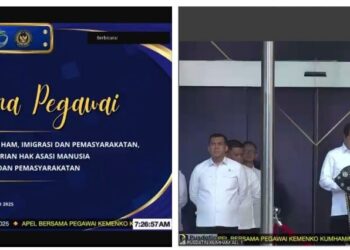 Menteri Imigrasi dan Pemasyarakatan, Agus Andrianto Pimpin Apel Pegawai Bersama, Rutan Tarutung Turut Hadir dalam Virtual Zoom