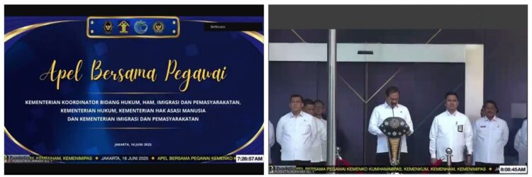 Menteri Imigrasi dan Pemasyarakatan, Agus Andrianto Pimpin Apel Pegawai Bersama, Rutan Tarutung Turut Hadir dalam Virtual Zoom