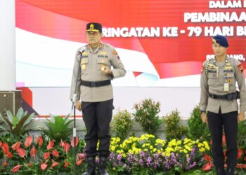 Polda Jateng Gelar Upacara Pencucian Pataka “Maneka Tunggal Dharma”, Maknai Semangat Pengabdian Jelang Hari Bhayangkara ke-79