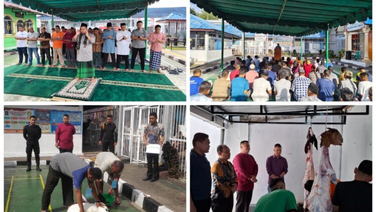 Rutan Tarutung Selenggarakan Shalat Idul Adha Bersama Warga Binaan, Dilanjutkan Pemotongan Hewan Kurban dan Makan Bersama