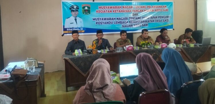 Musyawarah Ketahanan Pangan di Nagari Koto Sani Berjalan Baik, Penggunan Dana Desa 20 % Ketahanan Pangan Disepakati