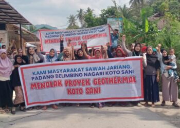 Masyarakat Sawah Jariang Jorong Padang Belimbing Nagari Koto Sani Gelar Aksi, Penolakan Proyek Geothermal Panas Bumi