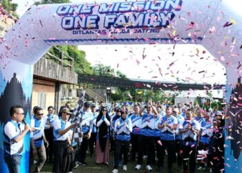 Gelar Olah Raga Bersama Sambut HUT Lalu Lintas ke-70, Ditlantas Polda Jateng Jaga Kekompakan Personel