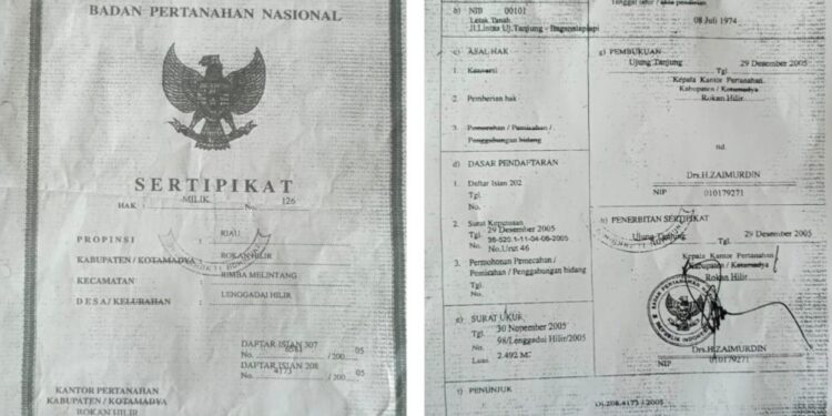 Berita Kehilangan, Telah Tercecer Satu Berkas Penting Sertifikat Hak Milik atau Sertipikat Tanah/Bangunan