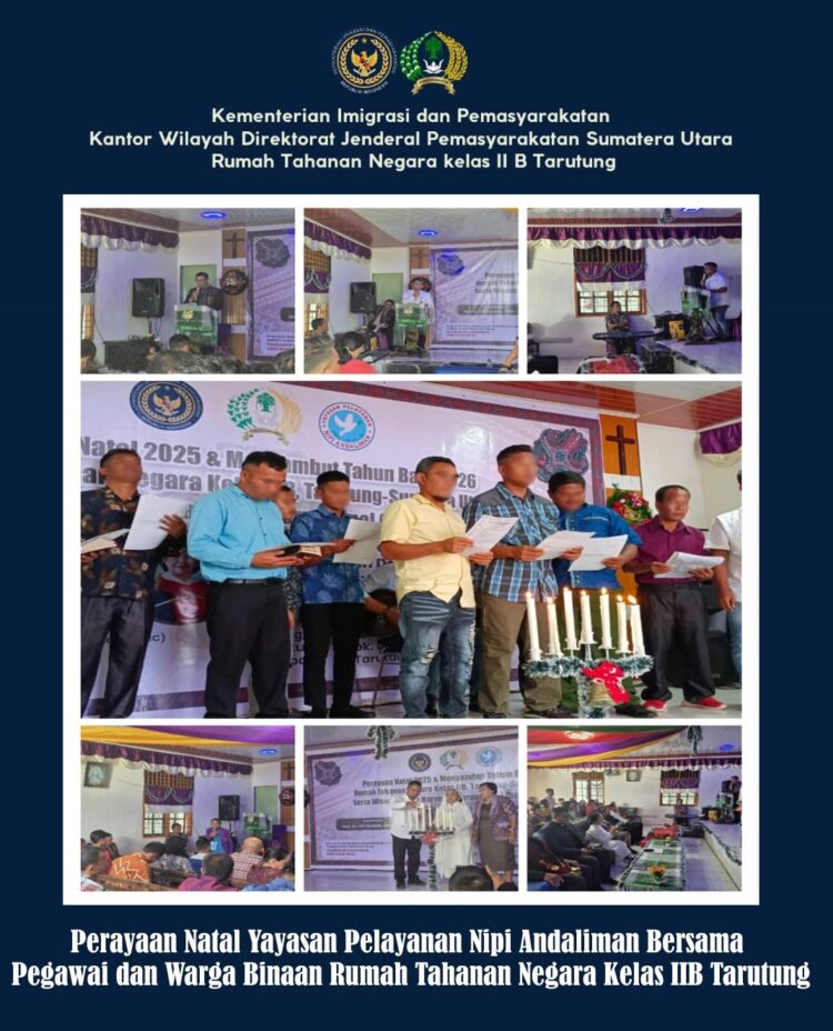 Perayaan Natal Yayasan Pelayanan Nipi Andaliman Bersama Pegawai dan Warga Binaan Rutan Kelas IIB Tarutung Berlangsung Penuh Sukacita
