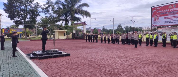 Polres Simalungun Gelar Upacara Hari Bela Negara Ke-77, Kapolres: “Wujudkan Semangat Bela Negara dalam Tindakan Nyata