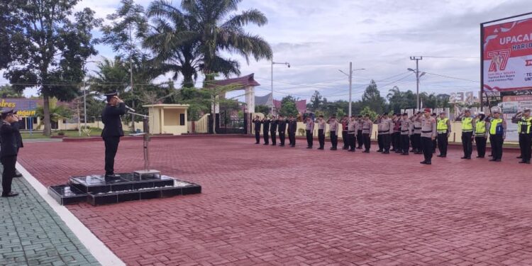 Polres Simalungun Gelar Upacara Hari Bela Negara Ke-77, Kapolres: “Wujudkan Semangat Bela Negara dalam Tindakan Nyata