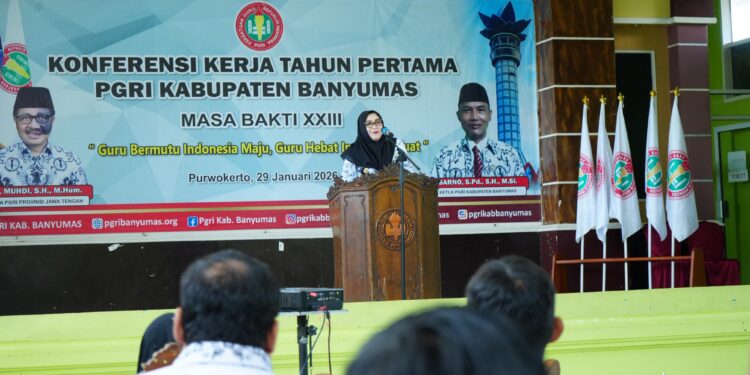 Wabup Banyumas Lintarti Resmi Membuka Konferensi Kerja PGRI Masa Bakti XXIII