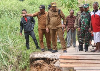 Respons Cepat Bupati Tapanuli Utara, Tinjau Jembatan Putus dan Temui Warga Garoga
