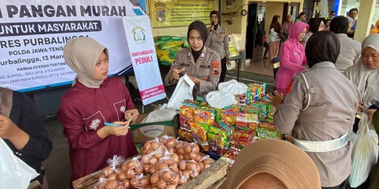 Jelang Idul Fitri, Polres Purbalingga Gelar Gerakan Pangan Murah Untuk Masyarakat