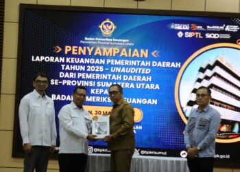 Tepati Tenggat Waktu, Pemkab Tapanuli Utara Serahkan LKPD Unaudited TA 2025 ke BPK RI Perwakilan Sumut