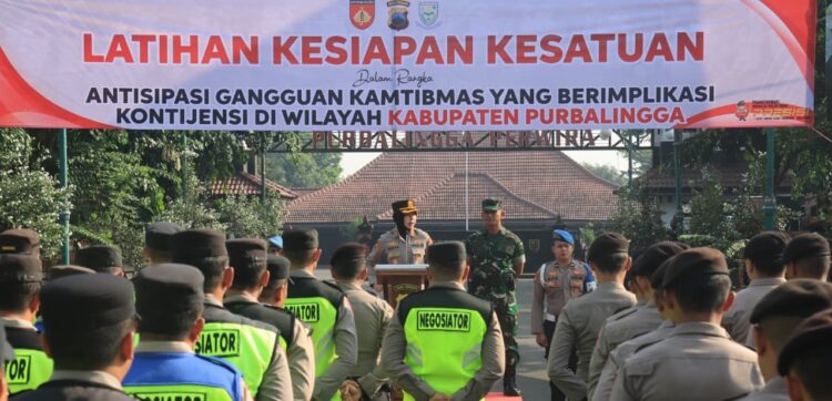Polres Purbalingga Gelar Simulasi Latihan Kesiapan Kesatuan Hadapi Kontijensi