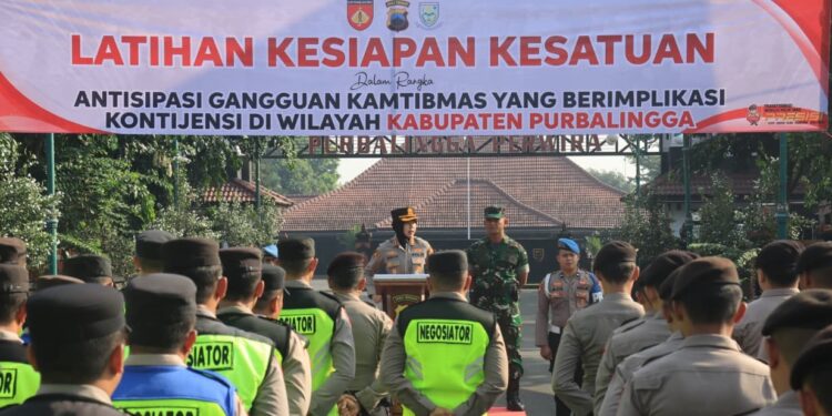 Polres Purbalingga Gelar Simulasi Latihan Kesiapan Kesatuan Hadapi Kontijensi