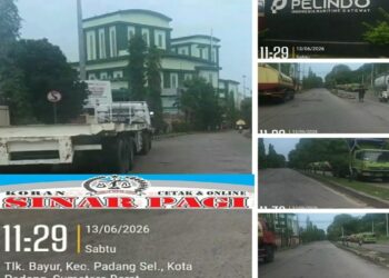 Jalan Utama Menuju Kawasan Pelabuhan Teluk Bayur, Kota Padang Rusak Parah, Warga Protes