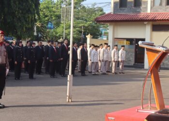 Upacara Hari Lahir Pancasila di Polres Purbalingga, Satu Personel Naik Pangkat dan Tiga Purnabakti